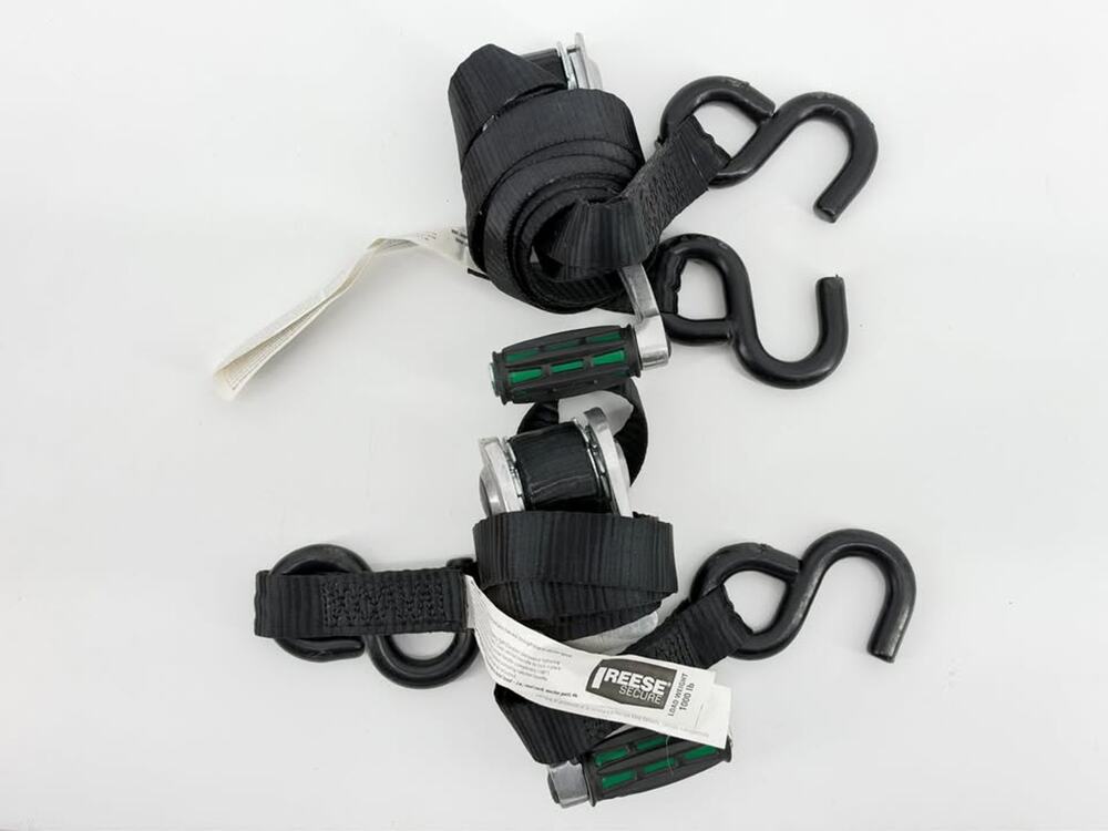 Reese Ratchet Tie Down Straps 1000 lbs Load Limit - Pair 2 Straps